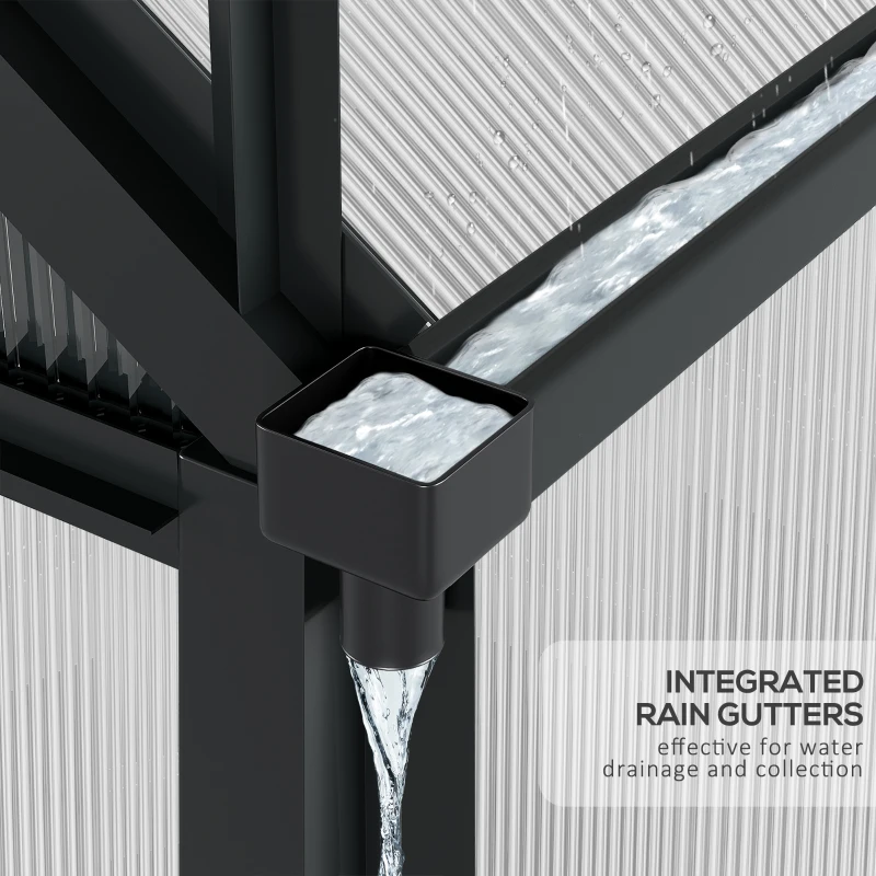 Invernadero de policarbonato, puerta de ventilación de aluminio resistente para exteriores, kit de invernadero, 6.2'x6.2'x6.6'