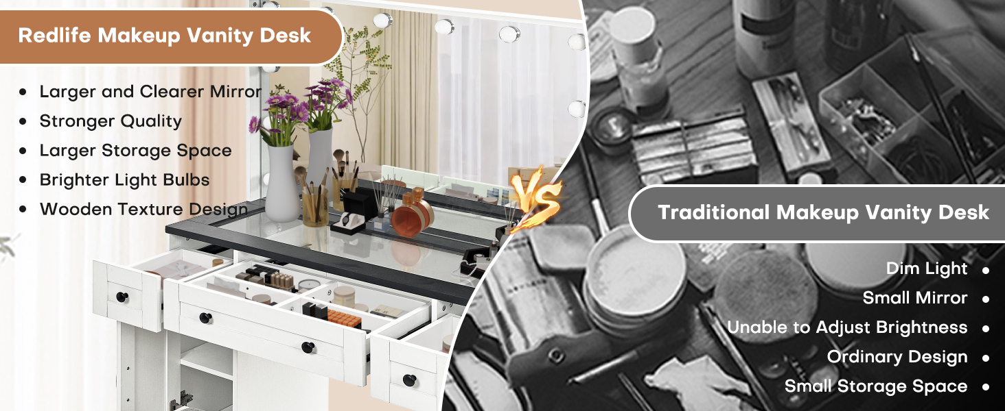 White Farmhouse Vanity Desk