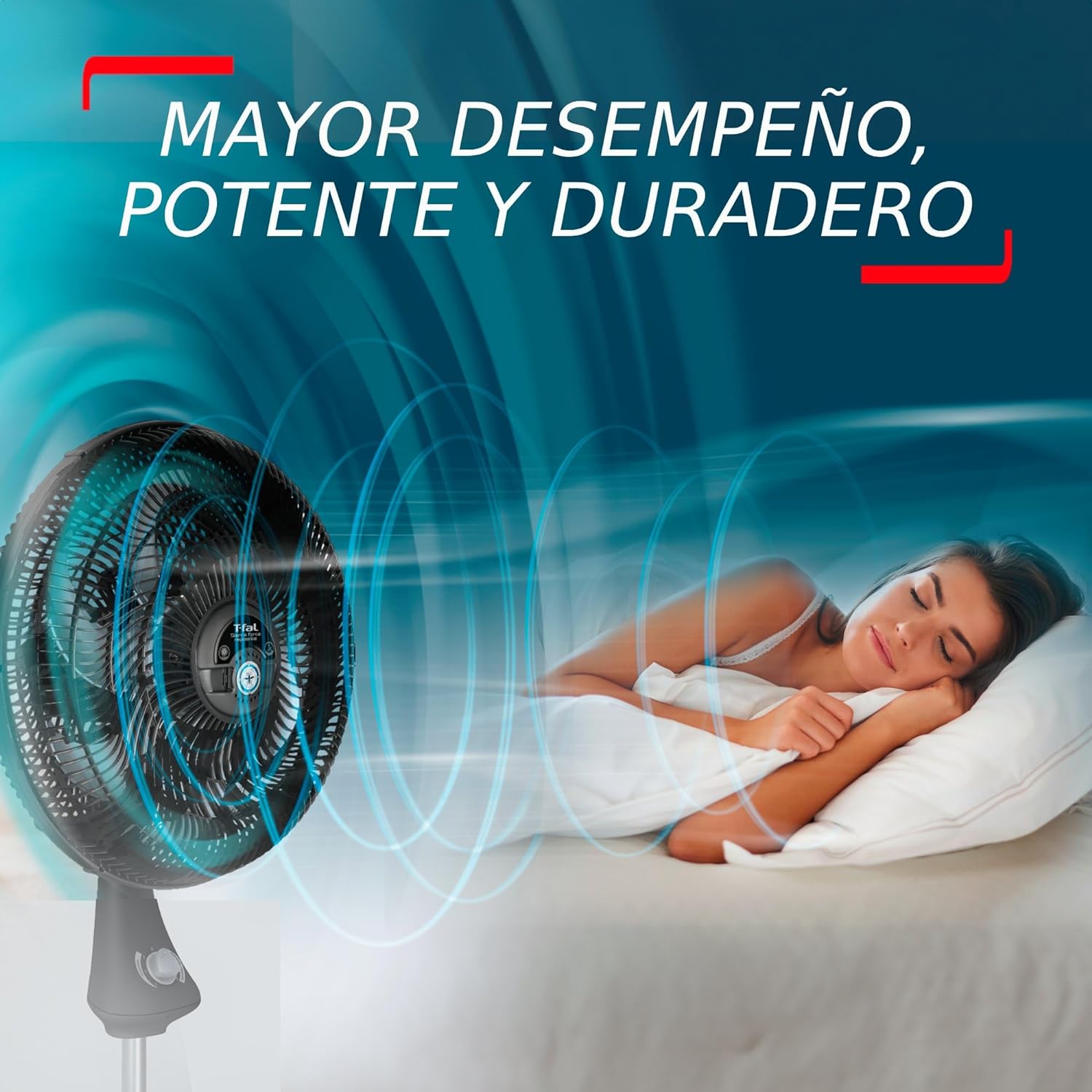 T-FAL Ventilador de pedestal T-fal Silence Force de 18" y 6 aspas con tecnología repelente. Ultra potente y silencioso, eficaz contra los mosquitos. 90 W de potencia-Mando a distancia táctil RS8 RGB/RGBW de 8 zonas