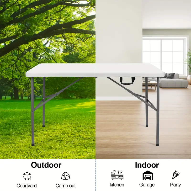 Mesa plegable   de 6  , mesa de   portátil   interiores o exteriores     detalles 3