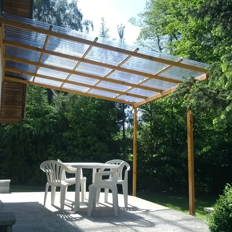 10片装，36.6英寸长 x 23.6英寸宽，总覆盖面积55平方英尺，采用易于安装的带凹槽聚碳酸酯塑料弯曲透明屋顶板 - 适用于温室和仓库 详情 1