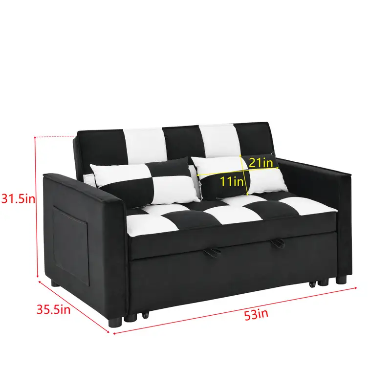 Sofá     de   con sofá   extraíble,   3 en 1   sofá   de  ,   y negro detalles 1