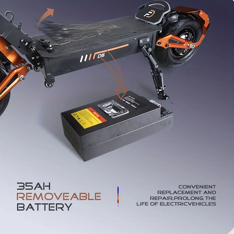 Trotinete eléctrica de doble motor con ruedas gruesas de 12 pulgadas D5 de   detalles 3