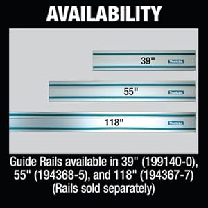 Rieles guía disponibles 39 55 118 pulgadas se venden por separado sierras 199140-0 194367-7 194368-5