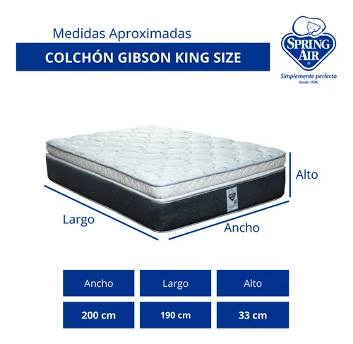 Colchón Spring Air Tecnología Performance Colchón Ortopédico de Firmeza Media 33 cm de Altura