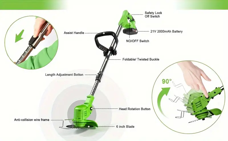 Cortadora de   24V, Des dora eléctrica inalámbrica con 2 baterías, cargador,   de cuchillas, Des dora a batería, Des dora   detalles 1