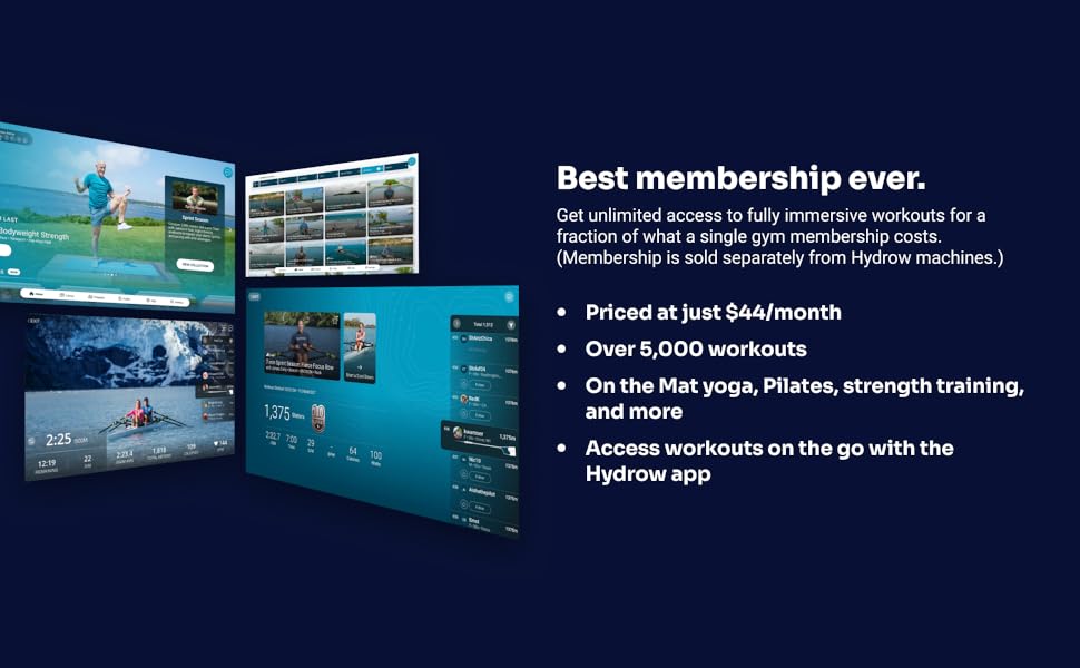 hydrow pro rowing machine rower exercise workout full body strength rower cardio training workouts