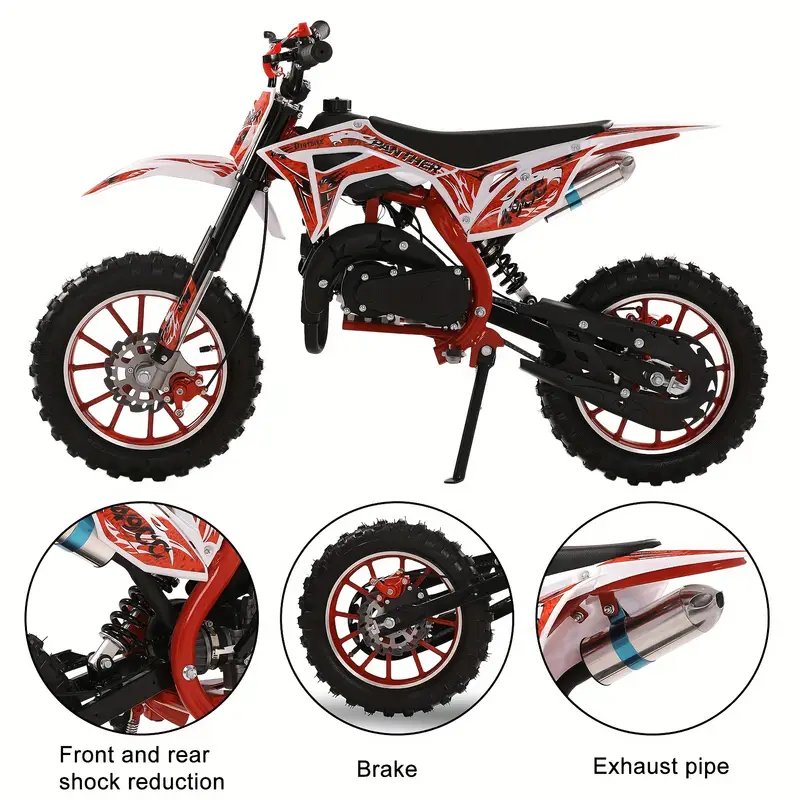 motocross 49cc para jóvenes, moto de     a  , mini motos con   de disco delantero y trasero, velocidad   de 20 mph, regalo de  , ideal para montañas, parques y   detalles 6