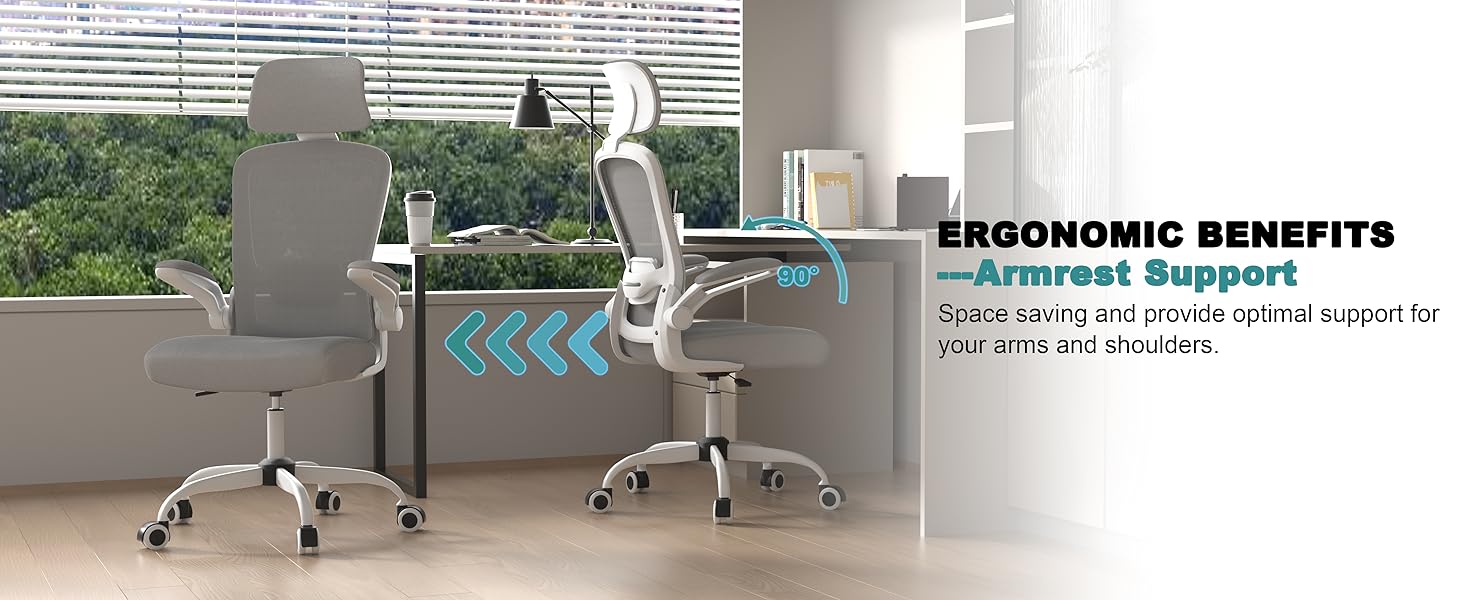 desk chair flip up armrest