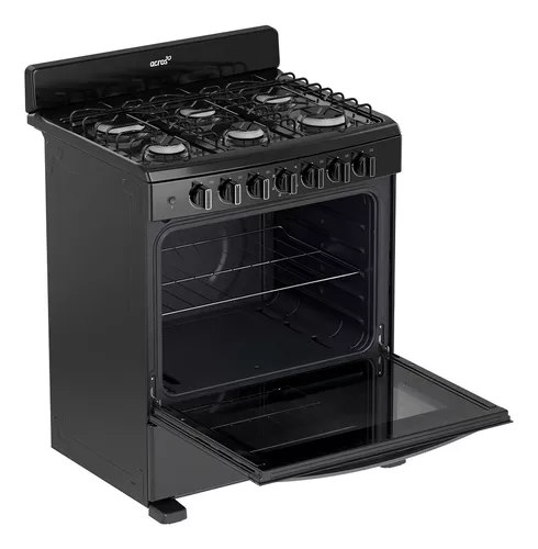 Estufa Al Piso A Gas Acros 30 Negro Encendido Electrónico