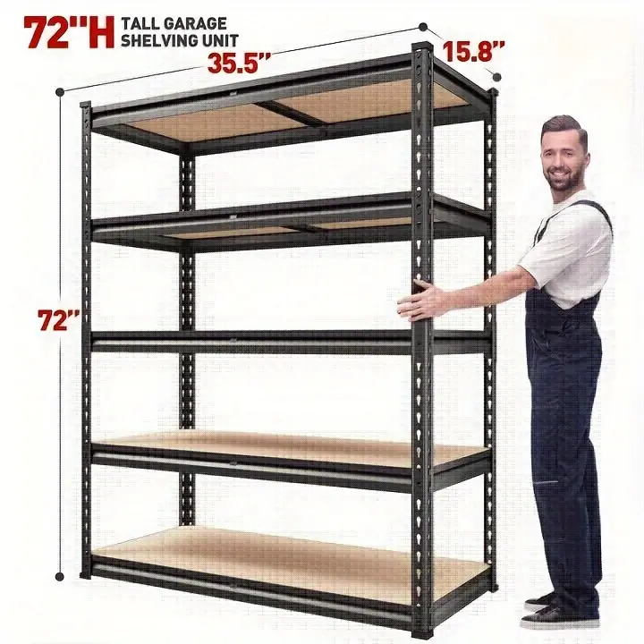 35.5W X 72H X 15.8D Estantes de metal de 5 niveles   estantes de  , estantes de   de 2000   Estantes de almacenamiento de 72 Estantes de servicio   Estante de   de estantería ajustable   estante de despensa de sótano detalles 1