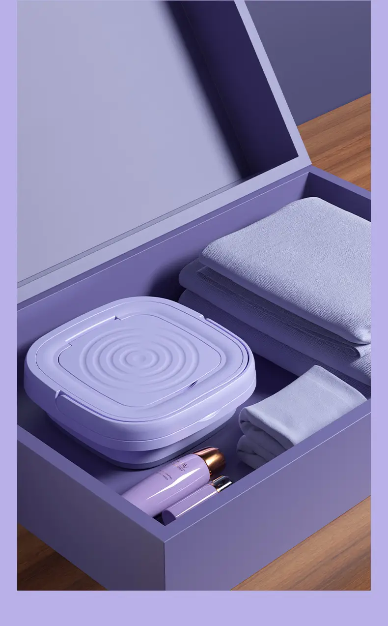 Mini lavadora plegable portátil de alta capacidad de 8 l con 3 modos de limpieza profunda Lavado semiautomático Secado suave por centrifugado para viajes en vehículos recreativos, campamentos detalles 18