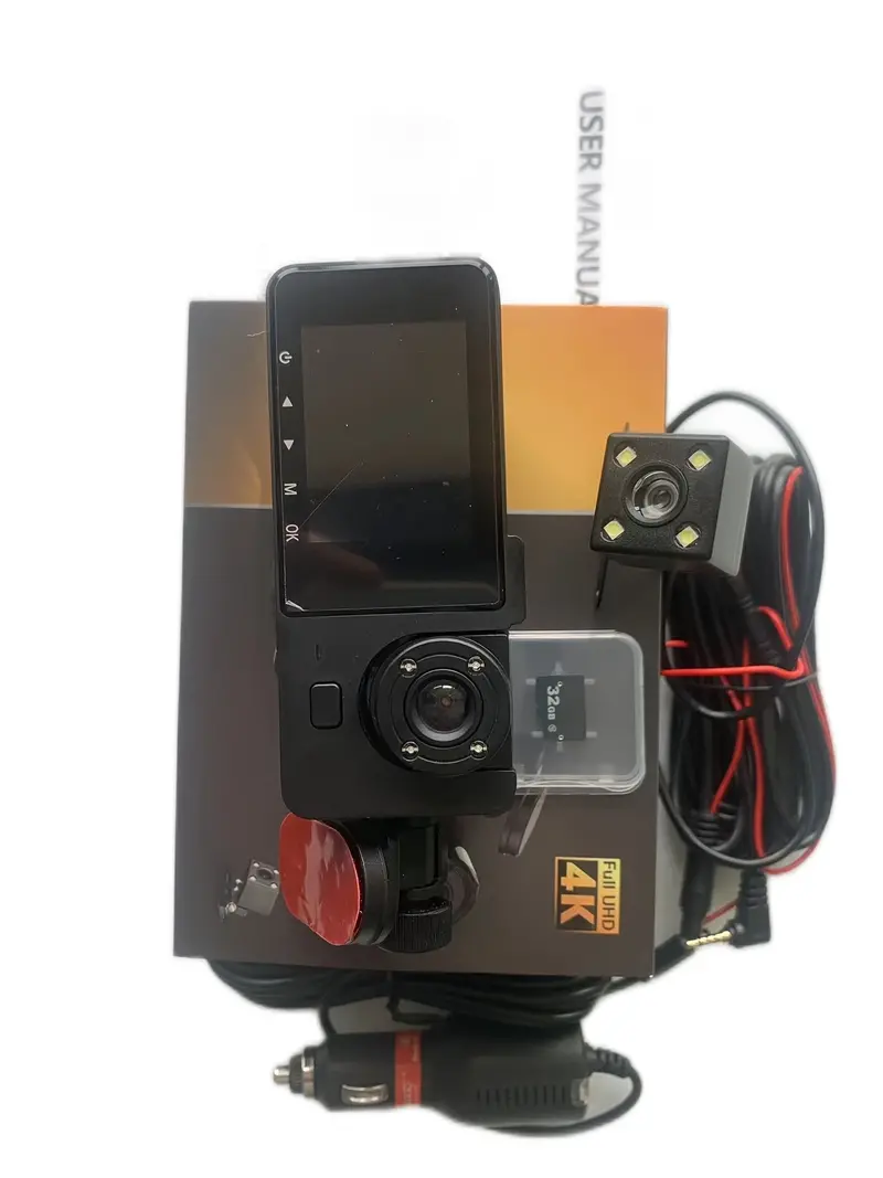 Cámara de salpicadero para  , cámara de coche delantera y trasera 4K Full UHD con   SD de 32 GB gratuita, cámaras de salpicadero para   con visión nocturna,   de aparcamiento 24  , WDR, sensor G, detección de movimiento detalles 2