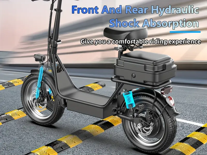 Patinete eléctrico para adultos, Motor de 500W (pico de 650W), Velocidad de 20mph, Alcance de 30 , Patinete eléctrico con asiento, de disco dobles, Patinete eléctrico para desplazamientos y viajes detalles 1