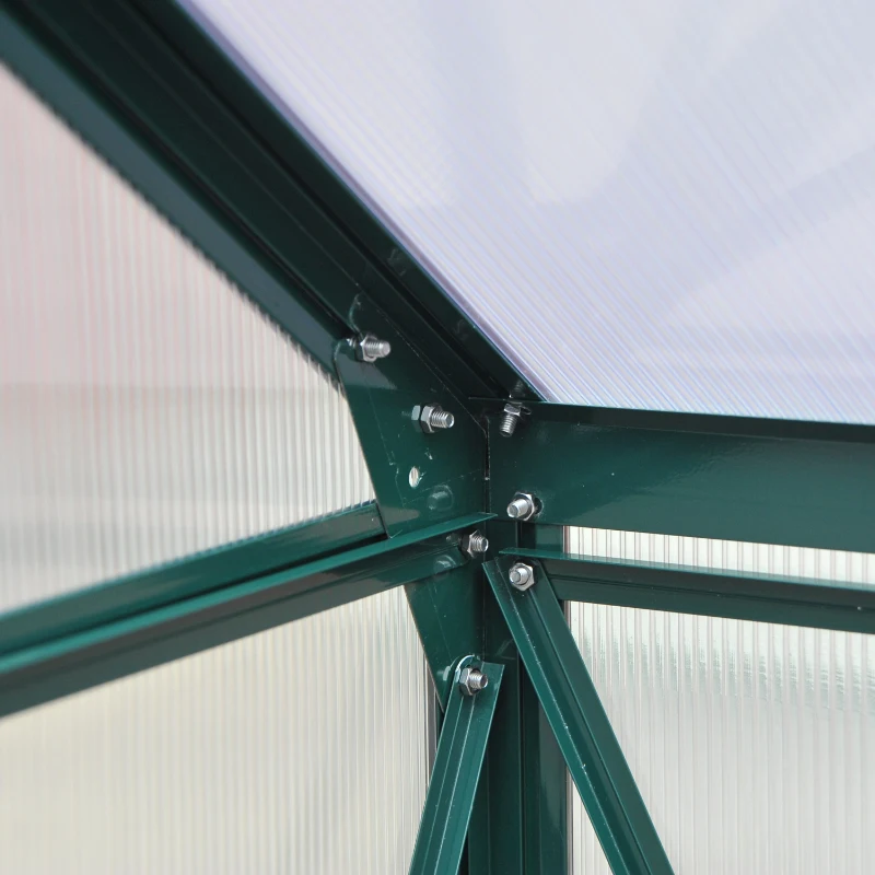 Invernadero de policarbonato, puerta de ventilación de aluminio resistente para exteriores, kit de invernadero, 6.2'x6.2'x6.6'