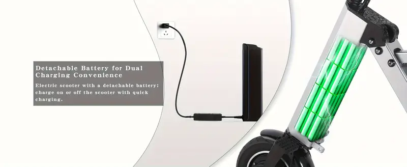 ES35 Scooter de movilidad eléctrico de 3 ruedas Triciclo plegable con asiento para adultos, Scooter eléctrico ligero con batería extraíble de 36 V 7.8 AH, función de marcha atrás e interruptor de llave para viajes y desplazamientos. detalles 1