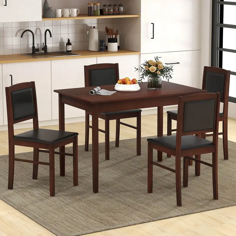   de mesa de     de 5     4   con   de   de  , asiento tapizado y   acolchado. detalles 4