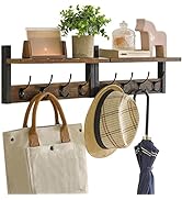 YMYNY - Perchero montado en la pared, juego de 2 ganchos para perchero de entrada con 4 ganchos dobles.