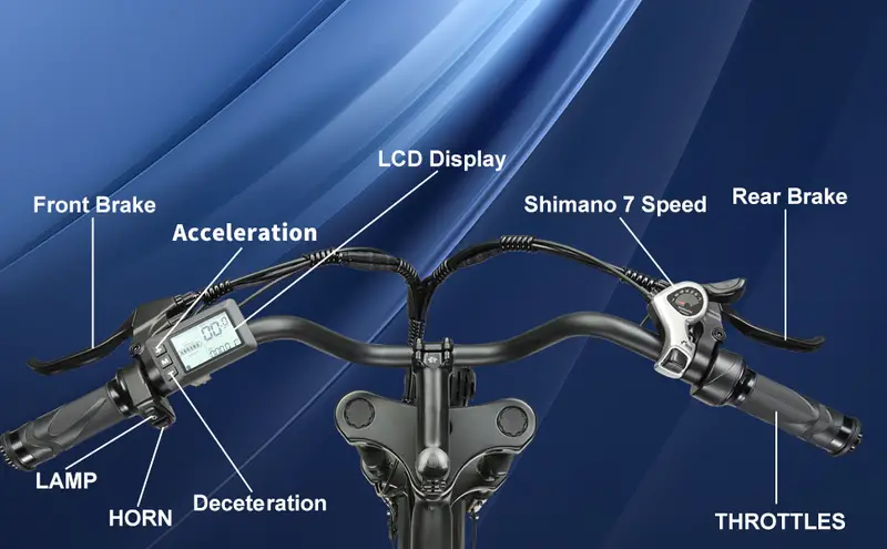 Bicicleta eléctrica de 20 con neumáticos gruesos - Motor dual sin escobillas de 170NM, batería removible de 48V 23Ah 1104WH, velocidad de /h, ideal para entusiastas , camping y cruceros en detalles 5