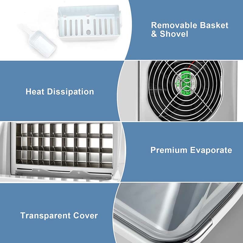 Máquina para fabricar hielo de encimera Eletriclife con pala y cesta para hielo