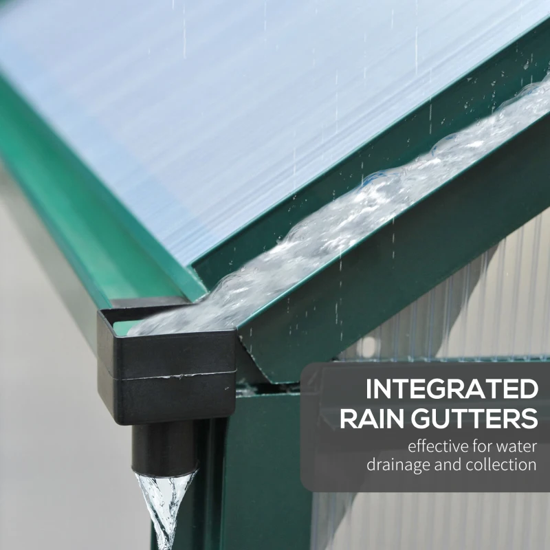 Invernadero de policarbonato, puerta de ventilación de aluminio resistente para exteriores, kit de invernadero, 6.2'x6.2'x6.6'