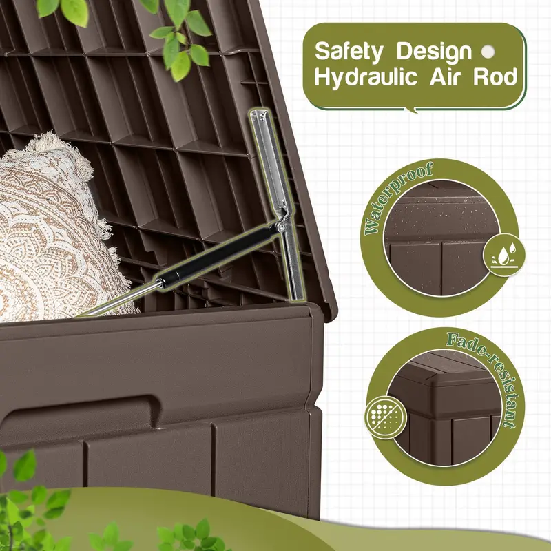   de almacenamiento para   de 85 galones,   de almacenamiento   de resina para exteriores, impermeable,   para   con   con cerradura para muebles de patio, herramientas de piscina, equipos para exteriores y herramientas de jardín detalles 2