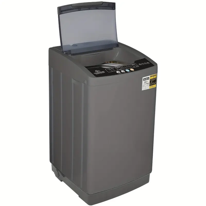  full automatic washing machine portable compact washer with led display 10 programs and 8 water levels 13 6lbs 17 9lbs capacity space saving full automatic washer grey details 6