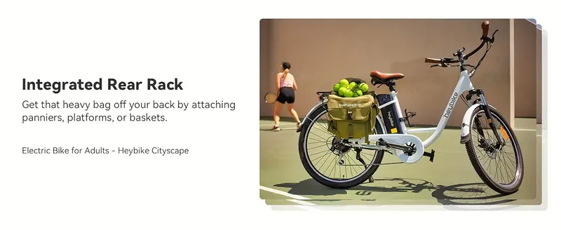 Bicicleta eléctrica     de 26 pulgadas, 350W (Pico 500W), Bicicleta eléctrica de   Cruiser, Hasta 40 millas, 20MPH, Batería extraíble, Amortiguador de doble suspensión de 7 velocidades, Adecuado para adultos detalles 4