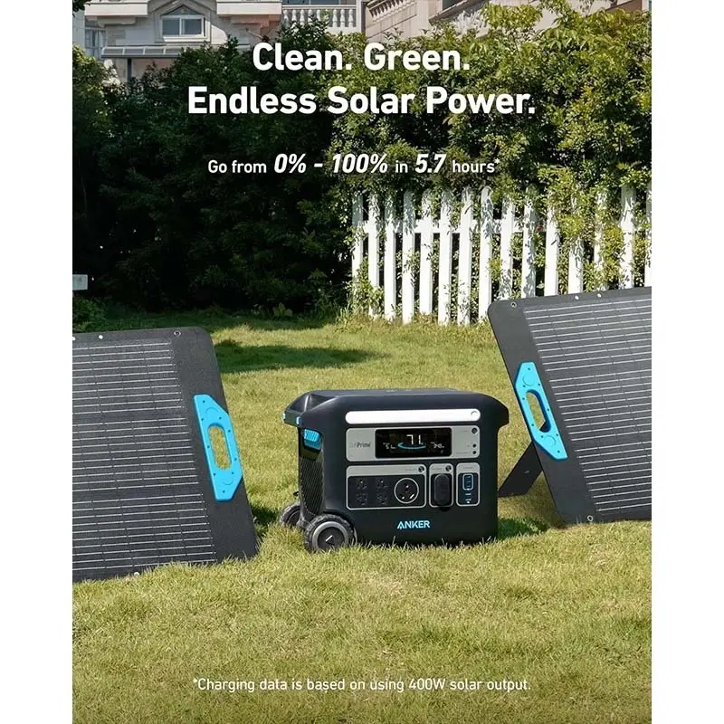 Estación de energía portátil Anker PowerHouse 767, generador solar de 2400 W con baterías LiFePO4 de vida útil 6 veces más larga, generador GaNPrime PowerHouse 2048 Wh para el hogar, camping al aire libre, RV (panel solar opcional)