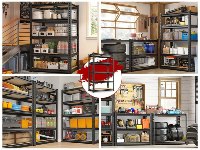 Estanter&iacute;a de garaje de 72, estantes de almacenamiento, estantes de garaje, estanter&iacute;a de almacenamiento de metal de 5 niveles, estantes de almacenamiento de garaje ajustables para despensa de almac&eacute;n de artesan&iacute;a, s&oacute;tano 72*35.5*11.8 detalles 1