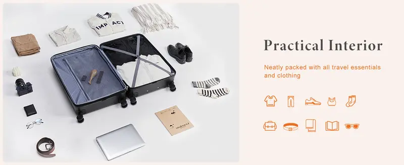 Equipaje de de 20/24/28 pulgadas, maleta rígida de ABS con ruedas giratorias dobles, equipaje expandible con cerradura TSA detalles 3