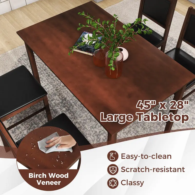   de mesa de     de 5     4   con   de   de  , asiento tapizado y   acolchado. detalles 6