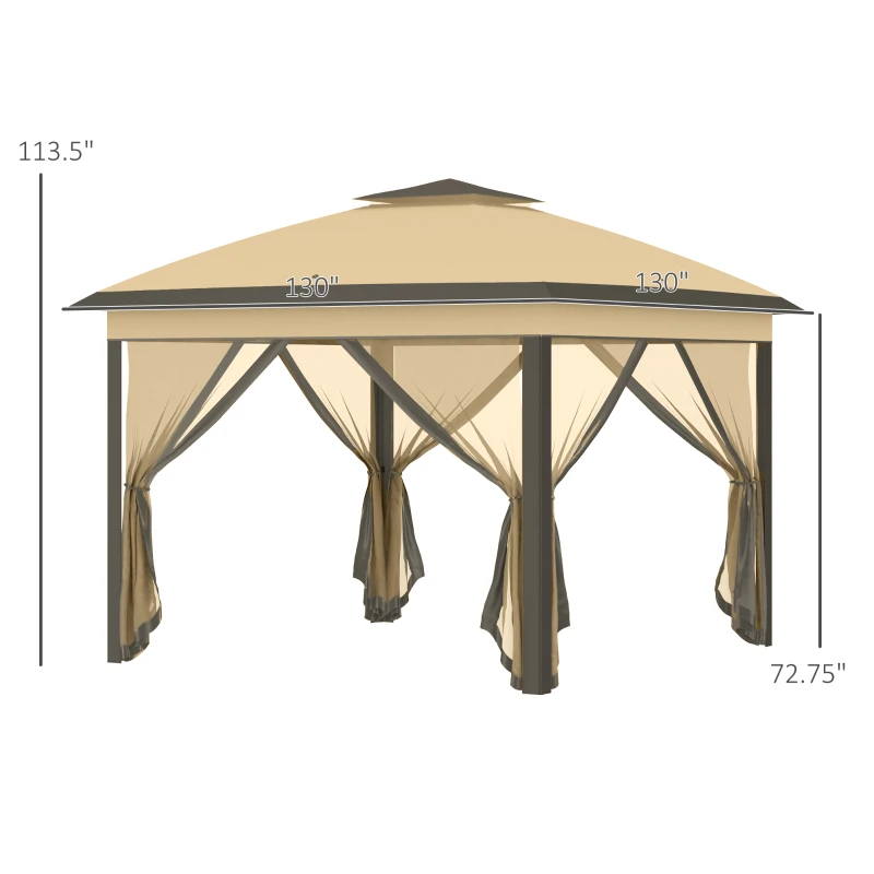 Tienda de campaña con dosel emergente de 10' x 10' con red, carpas instantáneas para fiestas, altura ajustable, con bolsa de transporte con ruedas y 4 bolsas de arena para exteriores, jardín, patio