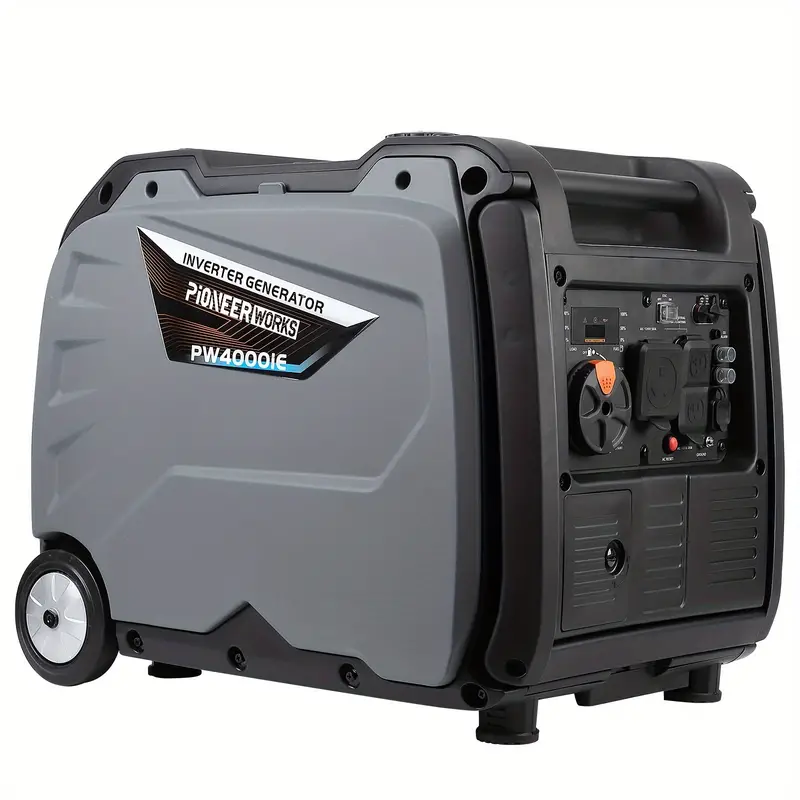 Fuente de energía de emergencia, Estación de energía portátil silenciosa - Generador inversor de 4000W, Toma de corriente de 120V AC, Funcionamiento silencioso, Alarma de seguridad de monóxido de carbono, Ideal para camping y uso doméstico detalles 4