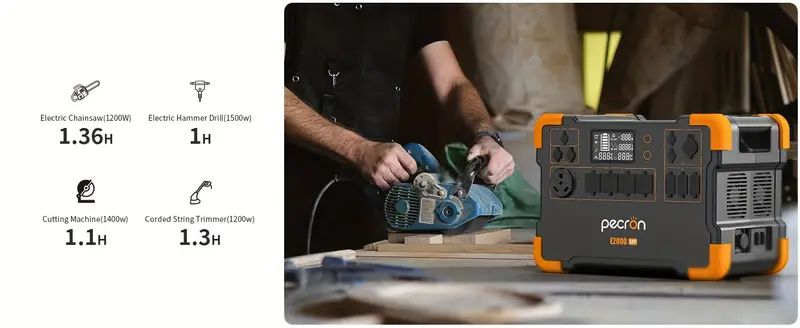 Estación de energía portátil 1920Wh/2000W con kit de carrito de de , 16 puertos de /6 tomacorrientes de CA de /2 de CC/PD 100W UBS-C rápida Batería BMS en , , , RV, de detalles 3