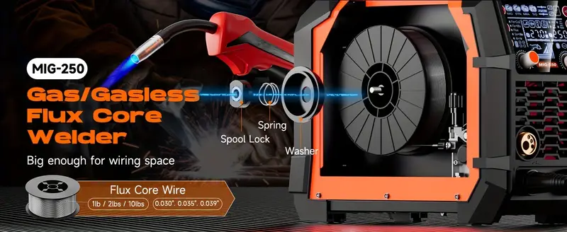 Soldadora MIG de 250 amperios con      /220V,   de soldadura 5 en 1 MIG/ /  TIG  /gasless, soldadora MIG       de la soldadura de   y   al   detalles 1