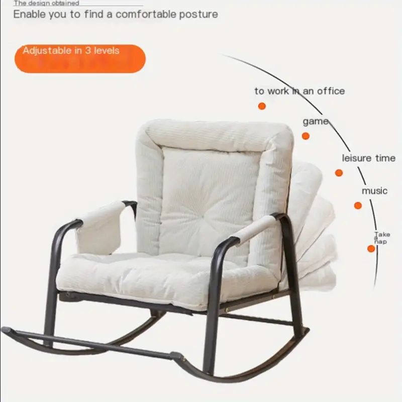 Sillón Mueble Moderno y   con Respaldo   Ajustable, Reposapiés y Bolsillo Lateral - Sillón de   Acolchado para Uso Interior/Exterior,   para  , Dormitorio,   detalles 5