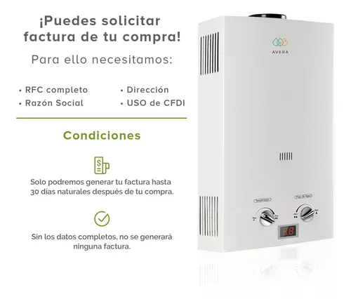 Avera Calentadores de agua C6L A gas Blanco GLP