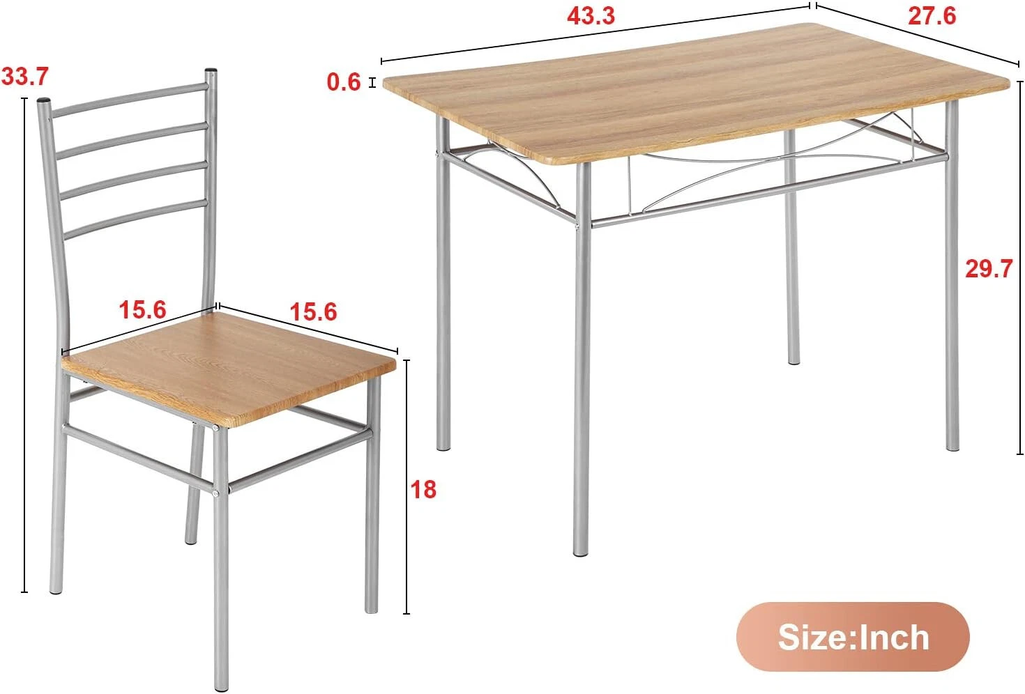 Juego de mesa de comedor, mesa de cocina y sillas para 4, mesa de cocina, mesa de comedor