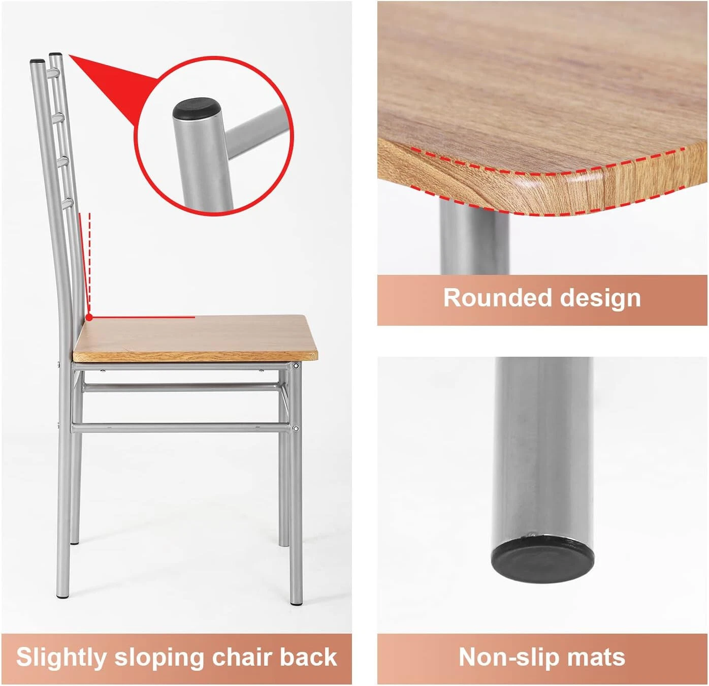 Juego de mesa de comedor, mesa de cocina y sillas para 4, mesa de cocina, mesa de comedor