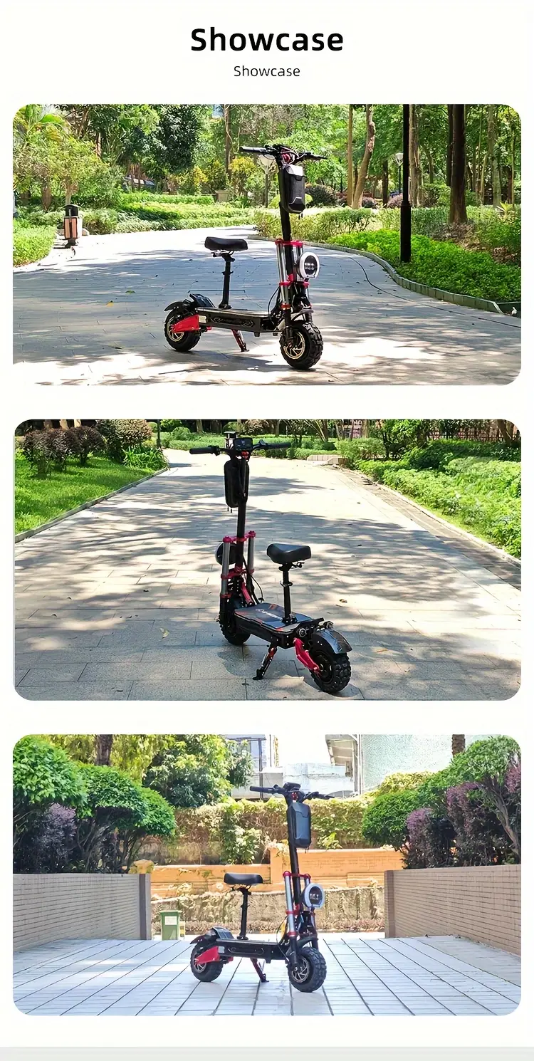 Patinete eléctrico   velocidad con   motor, carga   de 200 kg, con faros   y luces RGB  , grado   de 45°, batería   de 60V38Ah, autonomía de 120 km para adultos. detalles 12