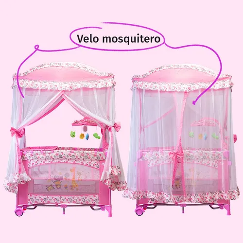 Cuna Corral Mecedor Para Bebé Starkids S12-7 Con Cambiador