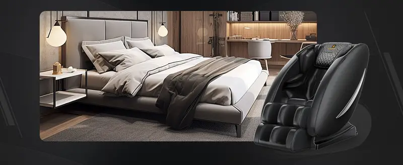 Silla de masaje con  ,   de cuerpo completo,   de   con altavoz inalámbrico, rodillo para pies. detalles 4