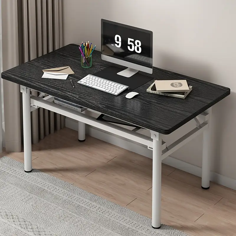 Escritorio de computadora plegable de    , mesa de   portátil    , dormitorio, pequeño   -    ,   ahorrador de   detalles 6