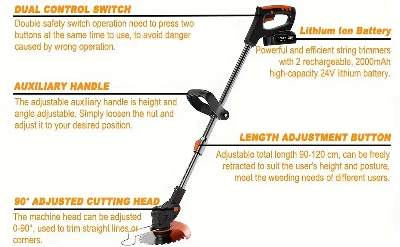 Cortadora de   24V, Des dora eléctrica inalámbrica con 2 baterías, cargador,   de cuchillas, Des dora a batería, Des dora   detalles 5