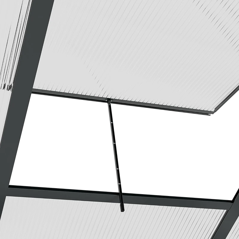 Invernadero de policarbonato, puerta de ventilación de aluminio resistente para exteriores, kit de invernadero, 6.2'x6.2'x6.6'