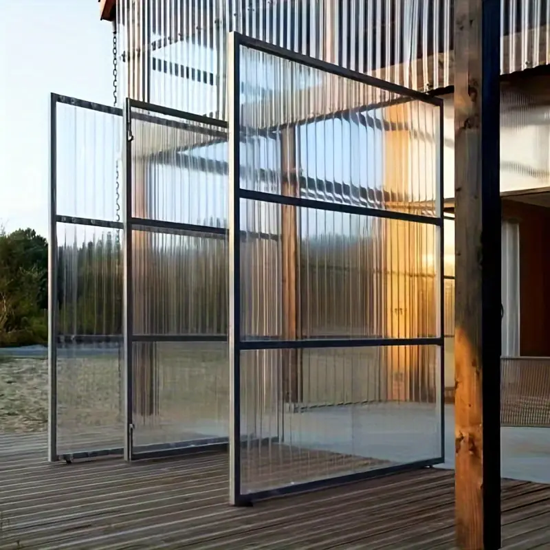 10片装，36.6英寸长 x 23.6英寸宽，总覆盖面积55平方英尺，采用易于安装的带凹槽聚碳酸酯塑料弯曲透明屋顶板 - 适用于温室和仓库 详情 2