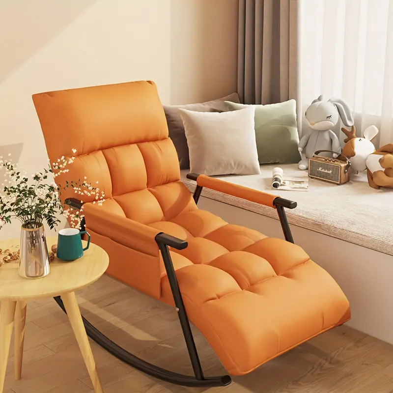 1pc Silla Mecedora Ajustable   -   para Relajación,   y Ocio   de Estar, Dormitorio o   - Construcción   de Poliéster/Metal detalles 0