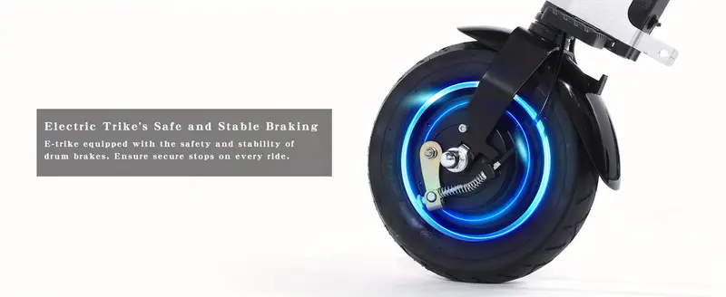 ES35 Scooter de movilidad eléctrico de 3 ruedas Triciclo plegable con asiento para adultos, Scooter eléctrico ligero con batería extraíble de 36 V 7.8 AH, función de marcha atrás e interruptor de llave para viajes y desplazamientos. detalles 2