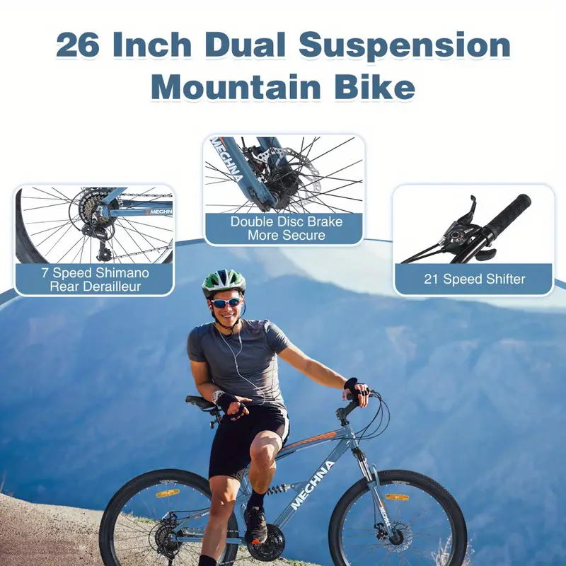   de montaña de 26 pulgadas, 21 velocidades,   suspensión,   de aleación de  ,    . detalles 13